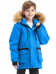 Куртка GEMYSE Зимова тепла водонепроникна дихаюча з хутряним коміром вітрозахисна для дітей synthetic.ua - Фото 1
