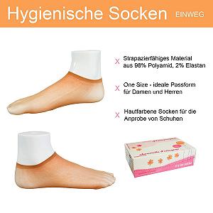 Чулки-носки Beachers Sample, телесного цвета - Одноразовые носки для примерки обуви, гигиенические носки, унисекс, один размер - упаковка 125 штук synthetic.ua - Фото 1