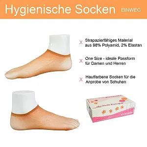 Чулки-носки Beachers Sample, телесного цвета - Одноразовые носки для примерки обуви, гигиенические носки, унисекс, один размер - упаковка 125 штук synthetic.ua - Фото 1