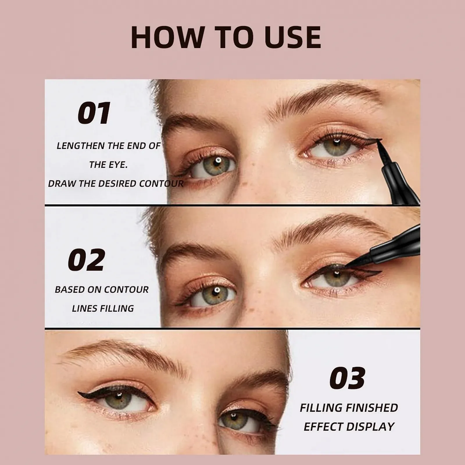 Рідка Підводка для очей Luckxing, швидковисихаюча, водостійка, довговічна, не вицвітає, точна, ультратонка, гладка, фото №7