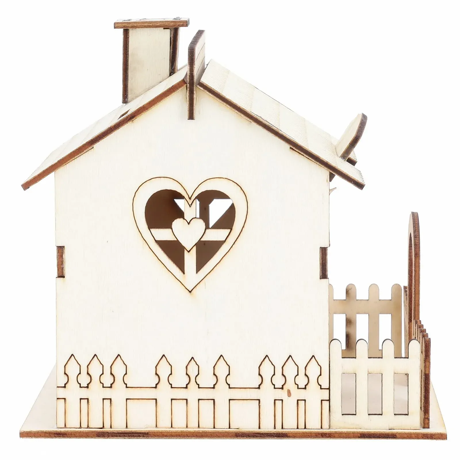 Декоративна скарбничка-будиночок Дерев'яна вілла з LED підсвіткою DIY, фото №4