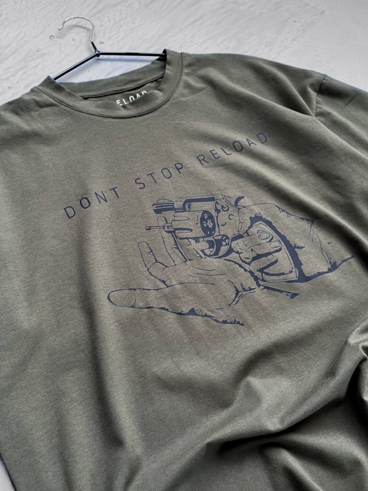 Футболка Reload Don't Stop хакі, фото №8