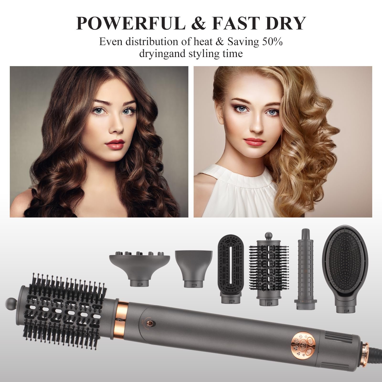 Стайлер BESTBOMG Air Styler 6-в-1 1400 Вт с насадками, фото №6 Стайлер BESTBOMG Air Styler 6-в-1 1400 Вт с насадками, фото №6