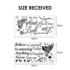 Наклейки на стіну Butterfly Love метелики та написи чорні 2 шт. synthetic.ua - Фото 1