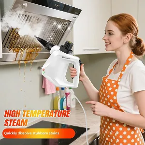 Пароочиститель ручной универсальный 400 мл 1000 Вт 2.5 м кабель 9 аксессуаров synthetic.ua - Фото 1