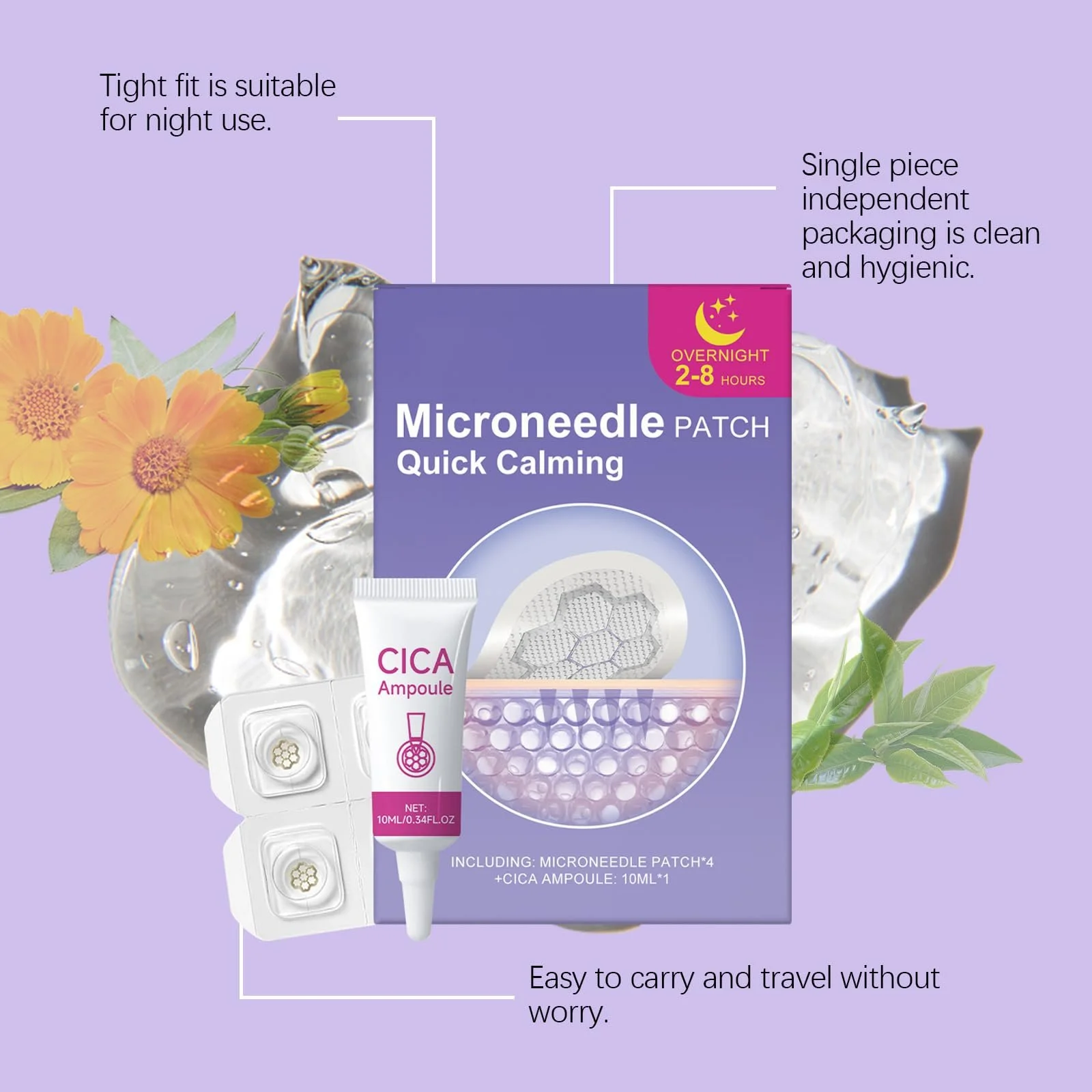 Заспокійливі патчі з магнієм Quick Calming, очищаючі патчі проти прищів, фото №4