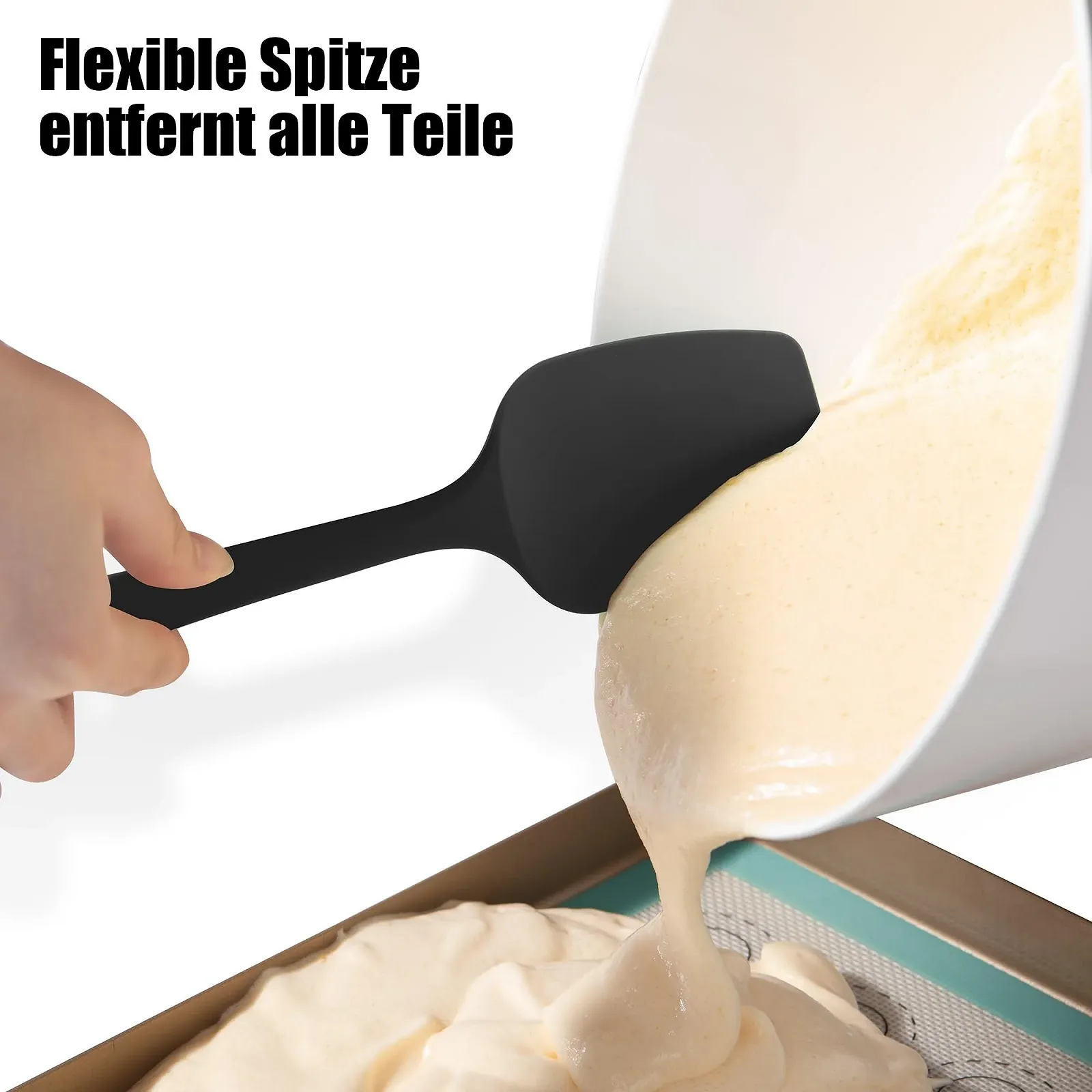Лопатка-ложка Doosu Flexible Silicone 315°C Heat Resistant Black 28,9 cm, фото №6 Лопатка-ложка Doosu Flexible Silicone 315°C Heat Resistant Black 28,9 cm, фото №6