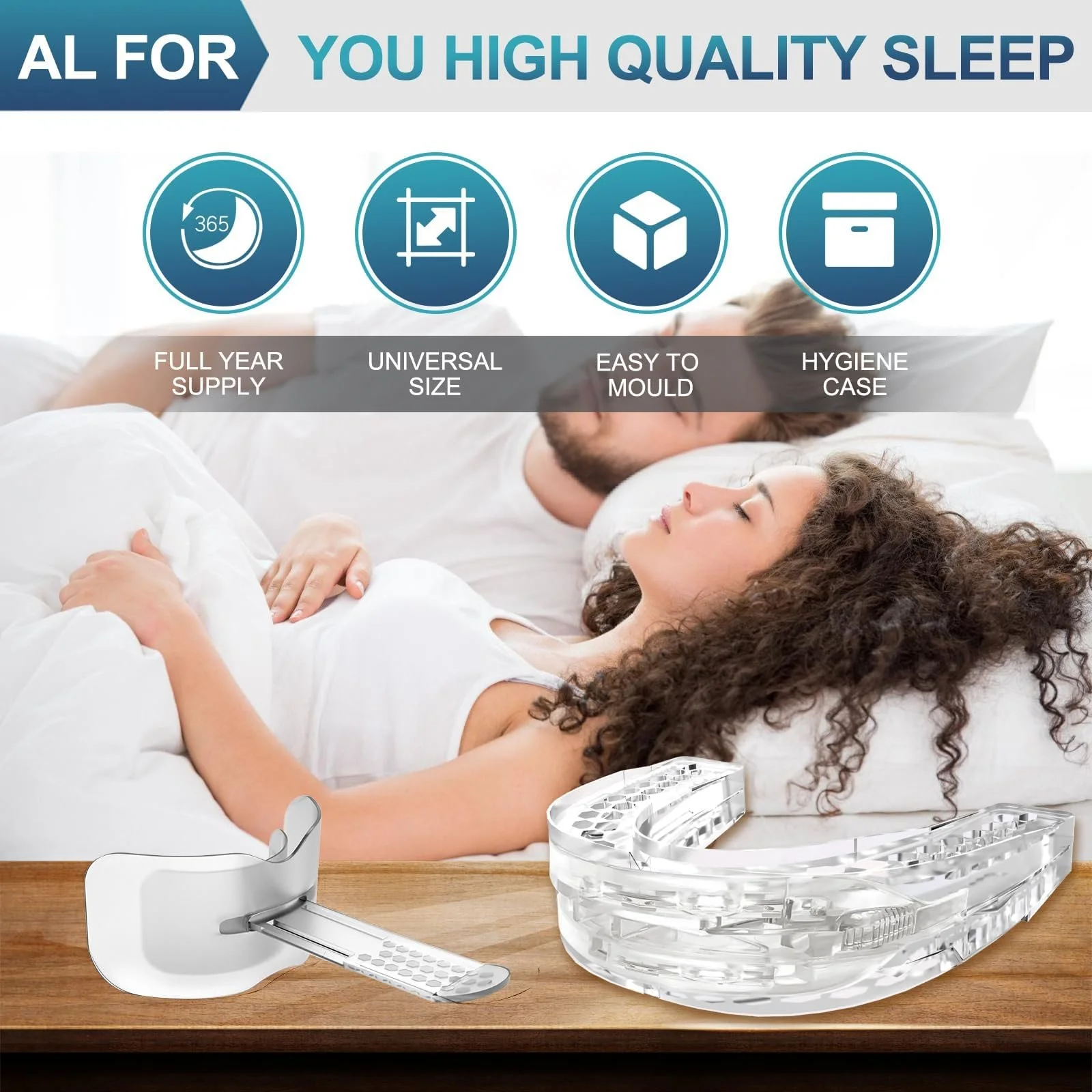 Капа от храпа и бруксизма для сна, улучшает качество сна, белая., фото №3