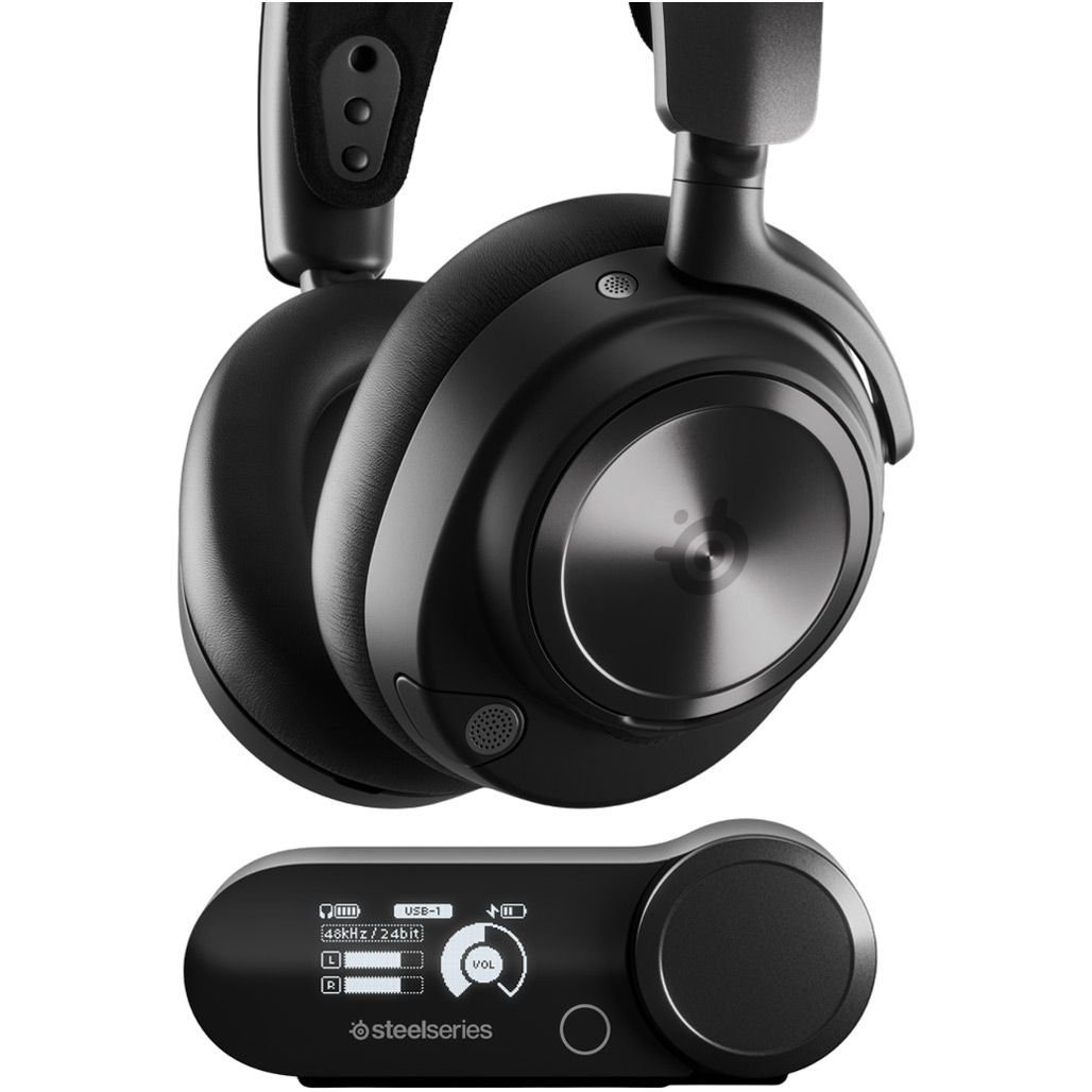 Геймерские беспроводные наушники SteelSeries Arctis Nova Pro Wireless / Bluetooth / Радиоканал / ANC / ENC / Быстрая зарядка / До 44 часов работы / Black (61520), фото №4