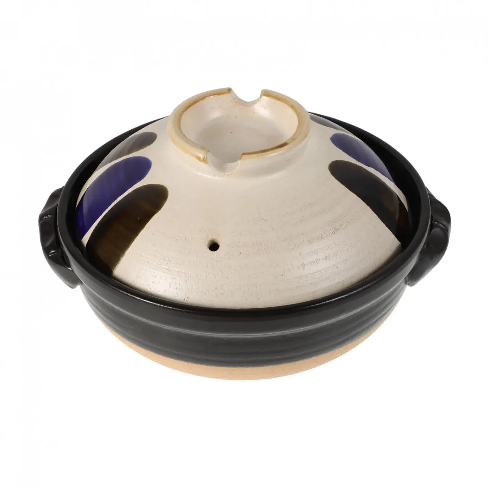 Кастрюля керамическая VICASKY Vintage Japanese Clay Pot с крышкой и двойной ручкой для супов и рагу термостойкая, фото №1