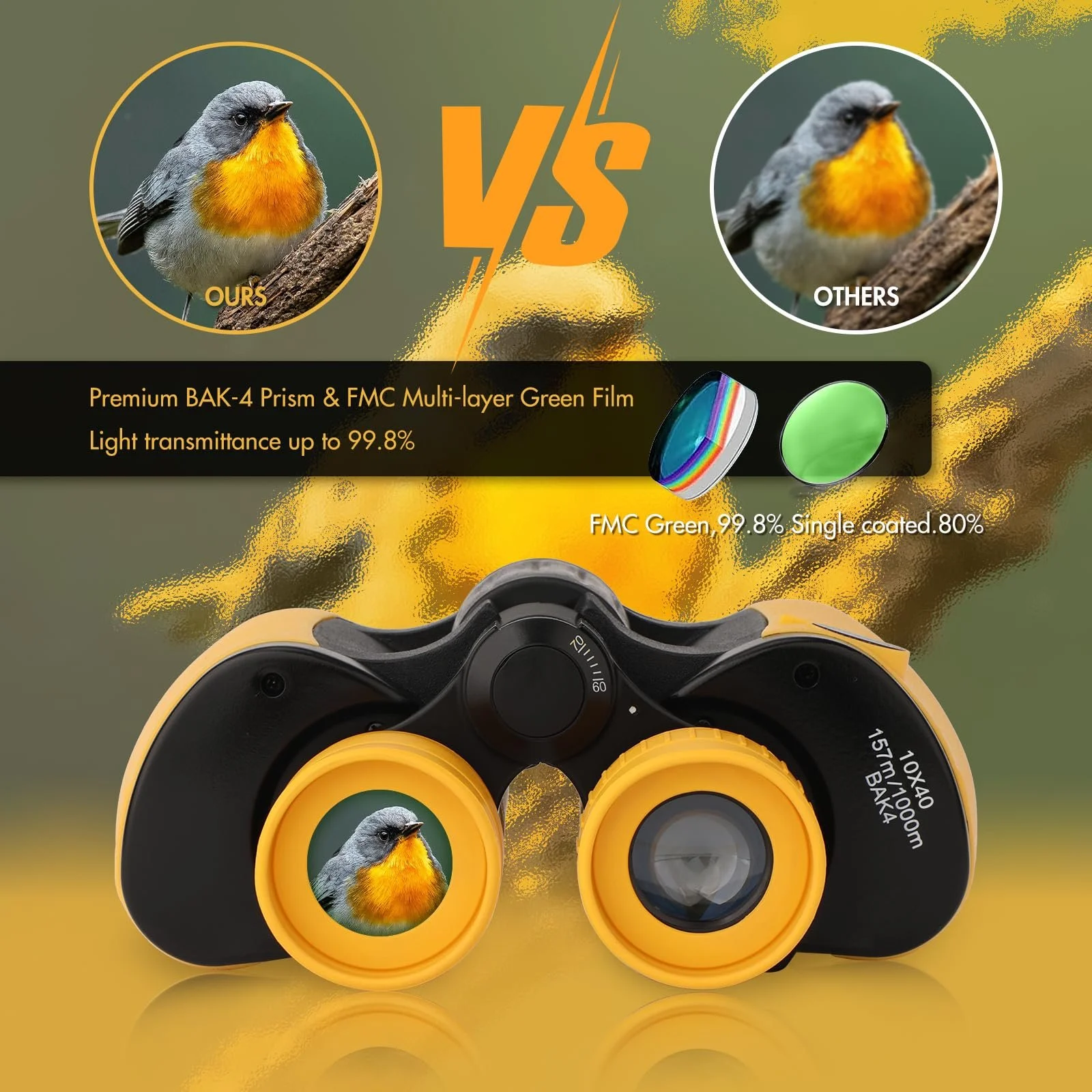 Бінокль High Performance Compact Waterproof BAK-4 Prism FMC Lens для дорослих та дітей, фото №4