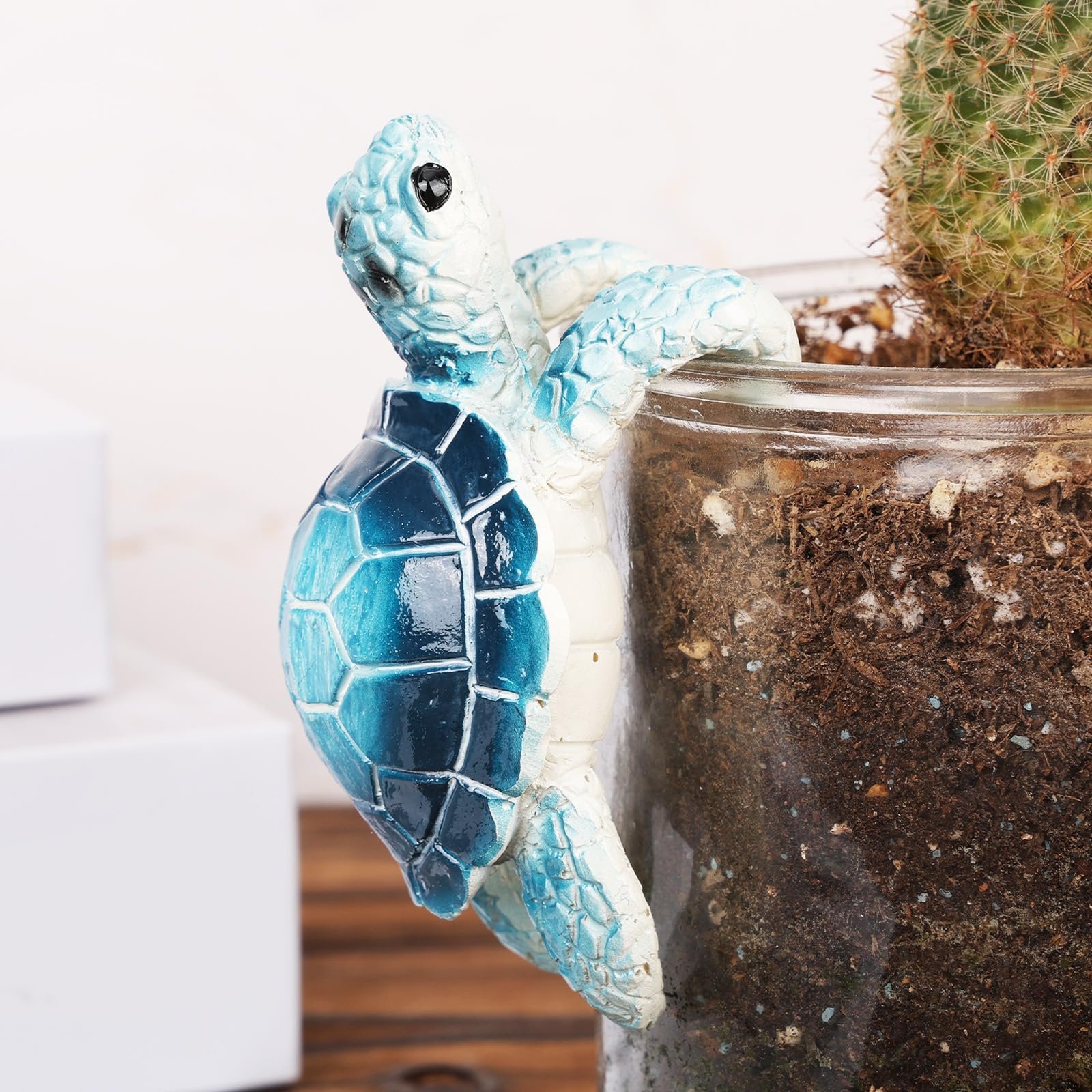 Фігурка-тримач для квіткового горщика Черепаха полірезина Синій, фото №3 Фігурка-тримач для квіткового горщика Черепаха полірезина Синій, фото №3