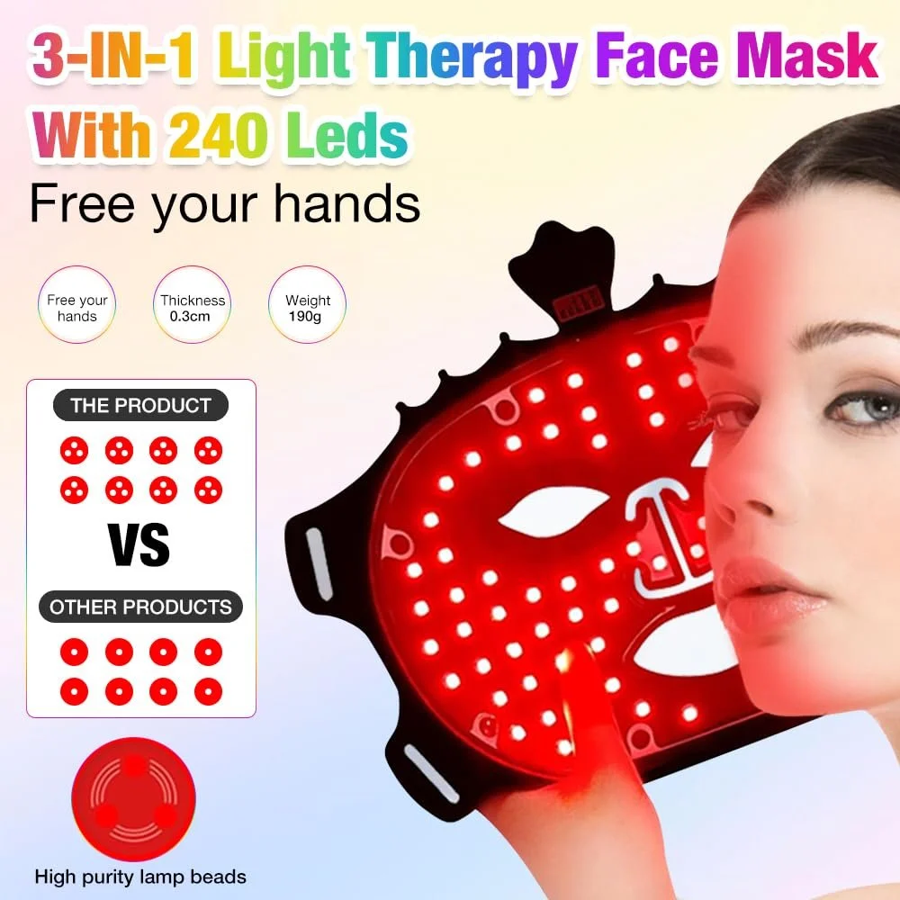 LED Маска для обличчя HIULLEN 7-кольорова світлотерапія, фото №5