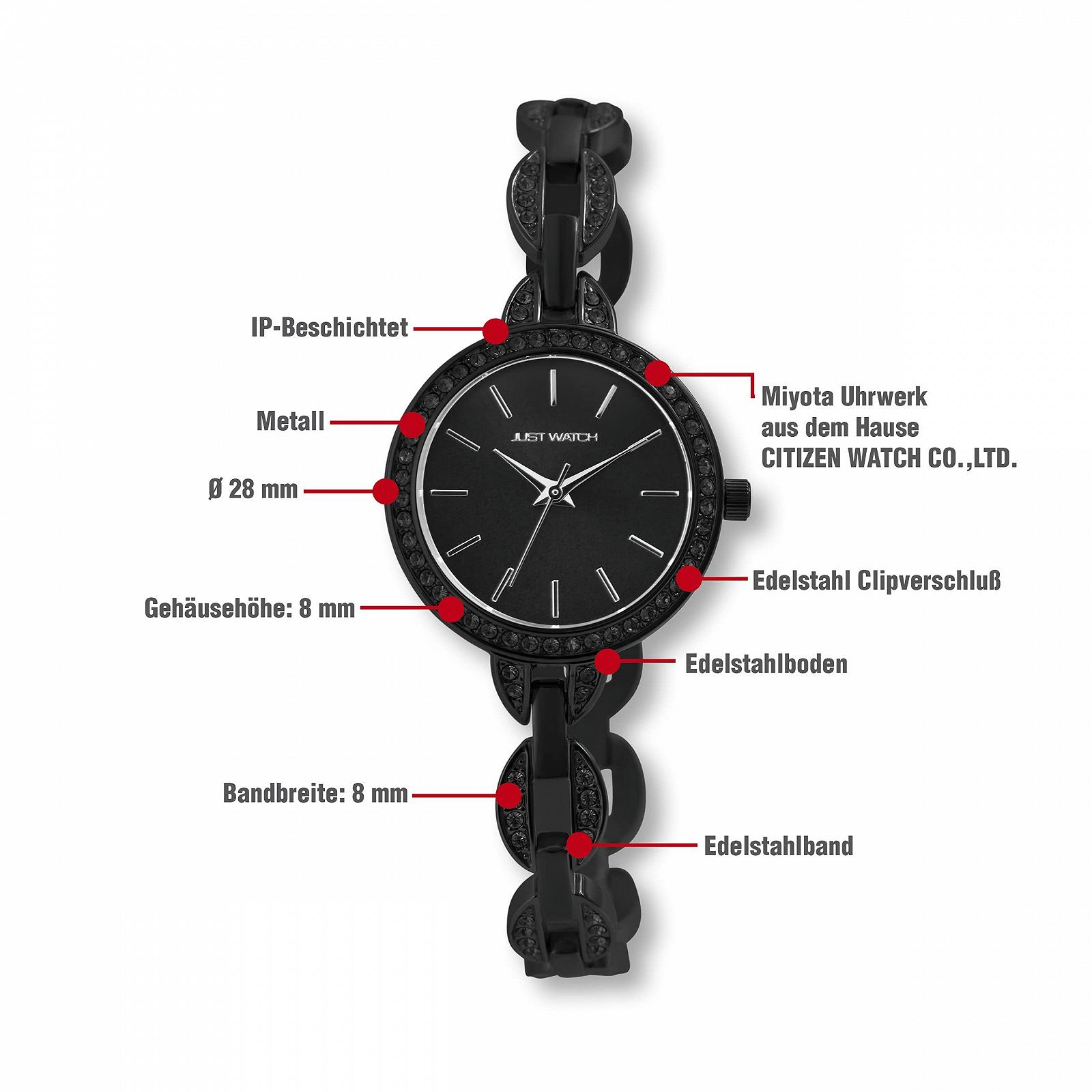 Женские часы Just Watch JW300 Браслет из нержавеющей стали Дата Стразы Аналоговый Кварцевый JW10149, фото №4