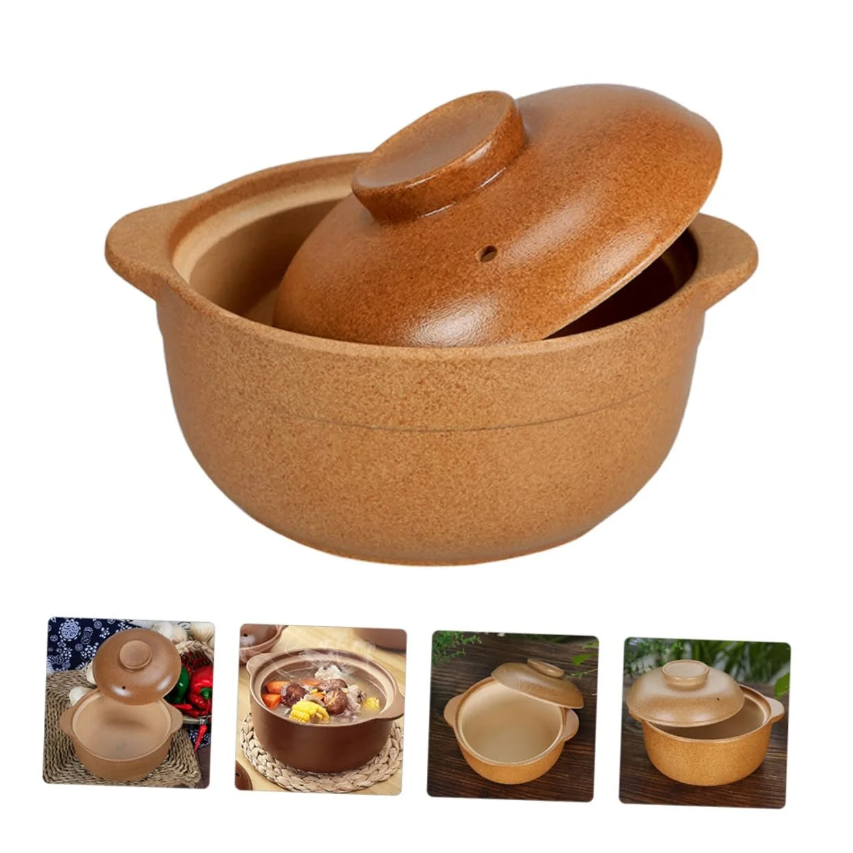 Кастрюля Керамическая 1,6 л с крышкой нескользящие ручки термоизолированная, фото №4