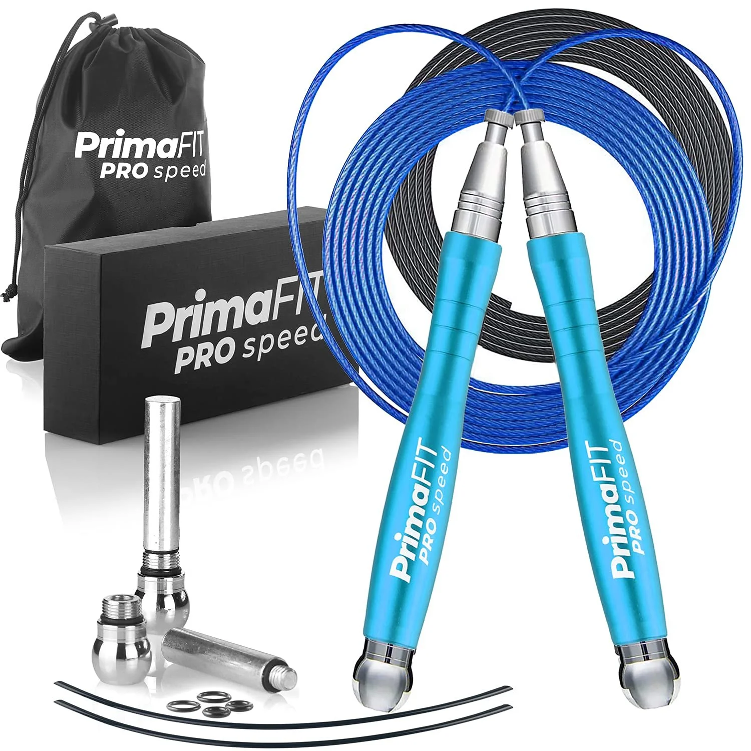 Скакалка PrimaFIT Fitness Pro Speed 3 м Регульована з обтяжувачами та підшипниками Aluminium Black, фото №1 Скакалка PrimaFIT Fitness Pro Speed 3 м Регульована з обтяжувачами та підшипниками Aluminium Black, фото №1