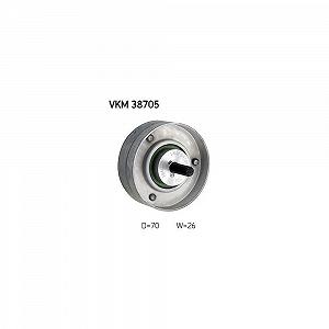 Ролик обвідний/напрямний поліклинового ременя SKF VKM 38705 для MINI, середній - Фото 1