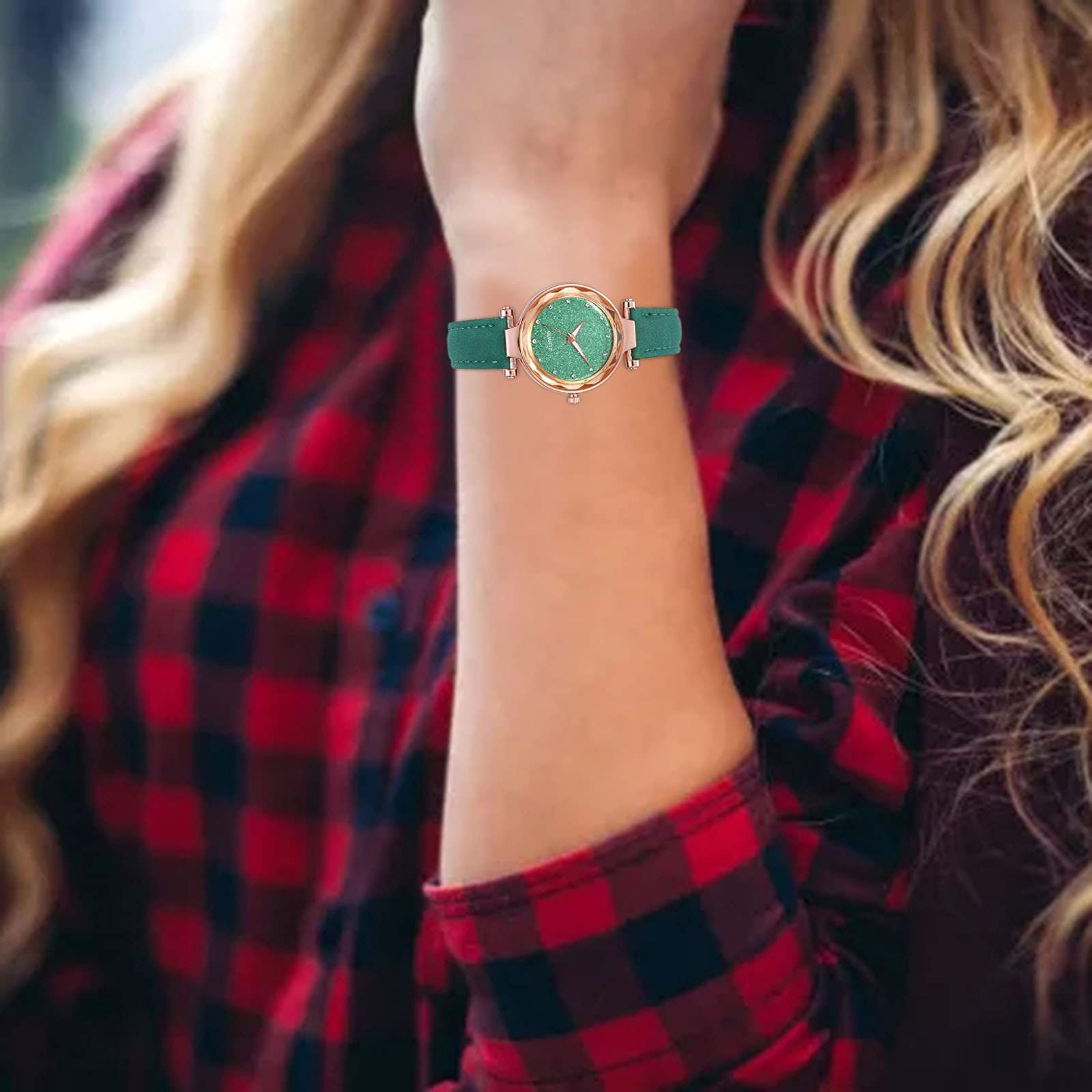 Аналоговий Кварцовий Годинник для Жінок Generisch Рожевий Сріблястий Зоряне Небо, фото №5