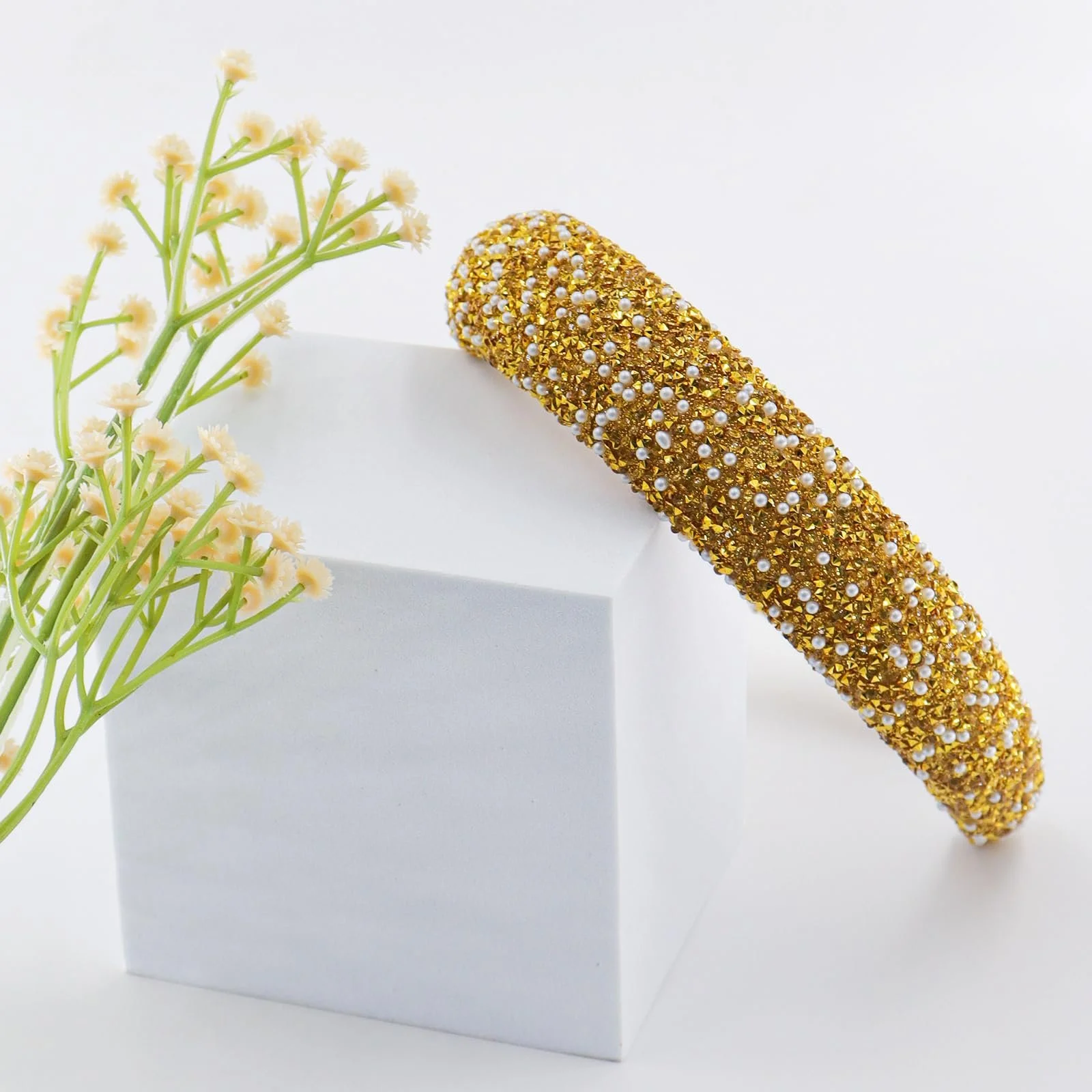 Обруч Широкий Блискучий Зі Стразами, фото №4