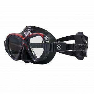 Маска Aqualung Reveal Ultrafit для дайвінгу, панорамний огляд 180°, індивідуальне регулювання, змінні лінзи, водонепроникна, силіконовий край, чорний/червоний synthetic.ua - Фото 1