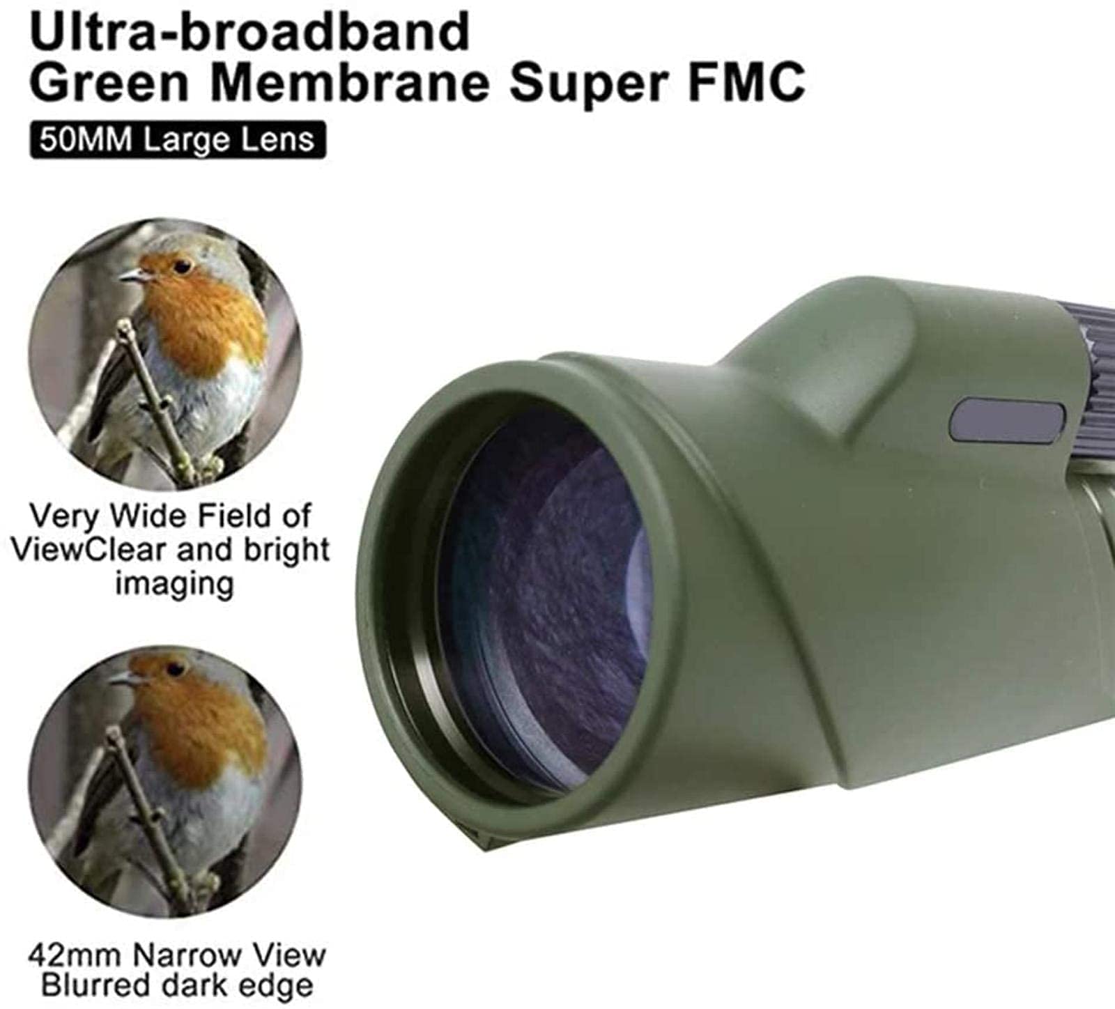 Монокуляр Zoom 10-20x50 Компактный с призмой BAK4 объективом FMC, фото №2