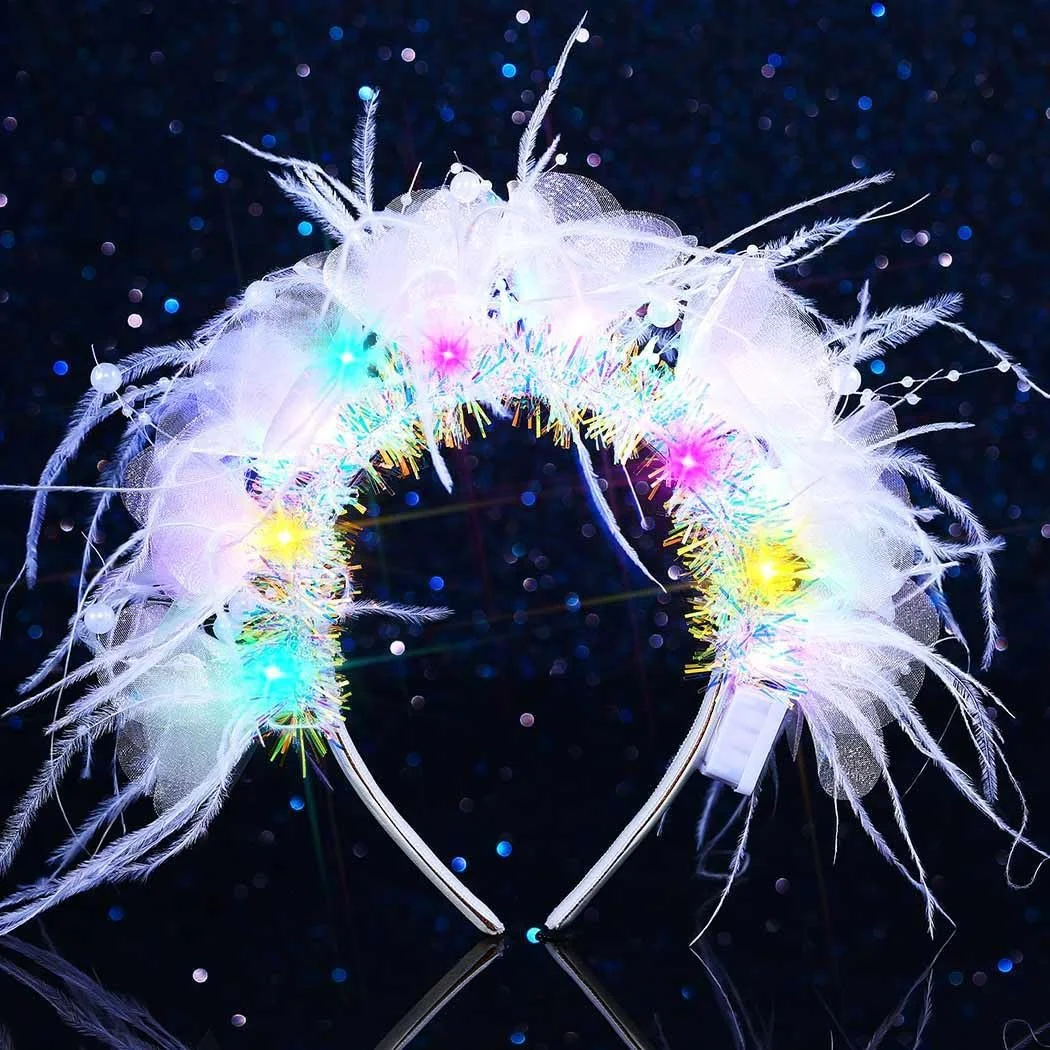 LED Обруч для волосся з пір'ям, фото №1