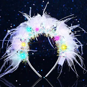 LED Обруч для волос с перьями - Фото 1