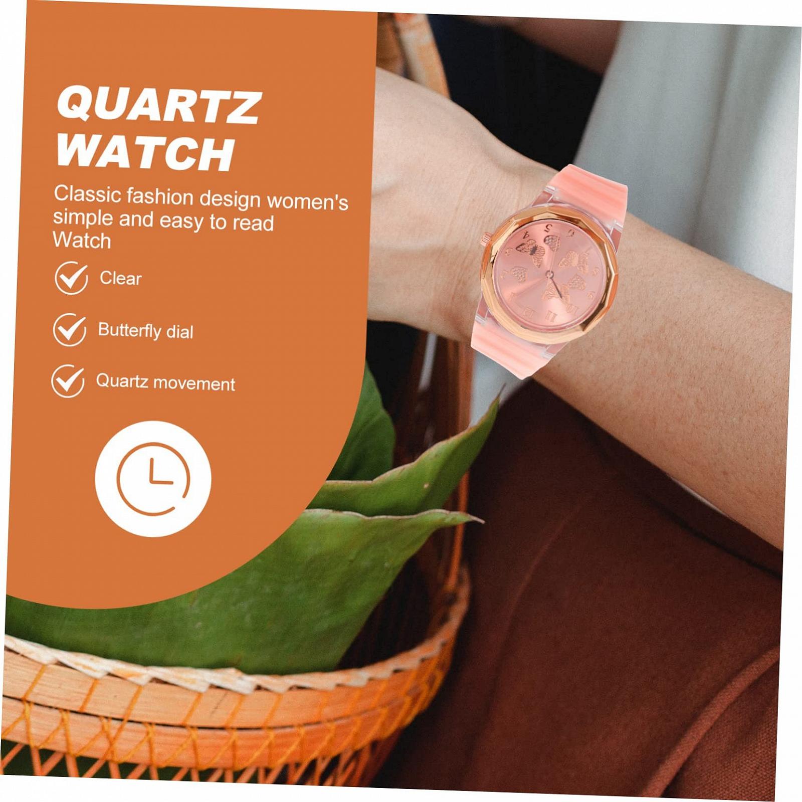 Годинник жіночий PartyKindom з силіконовим ремінцем, аналоговий, кварцовий механізм, фото №4