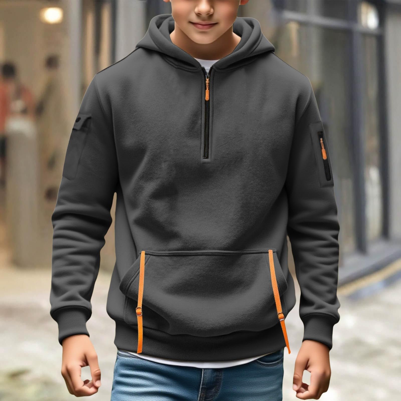 Худи на молнии Generisch для мальчиков Куртка Толстовка для мальчиков Толстовка на молнии Пуловер Свитшот Детская куртка Подростковая рубашка с длинными рукавами для мальчиков 3-16 лет Куртка для мальчика, фото №5