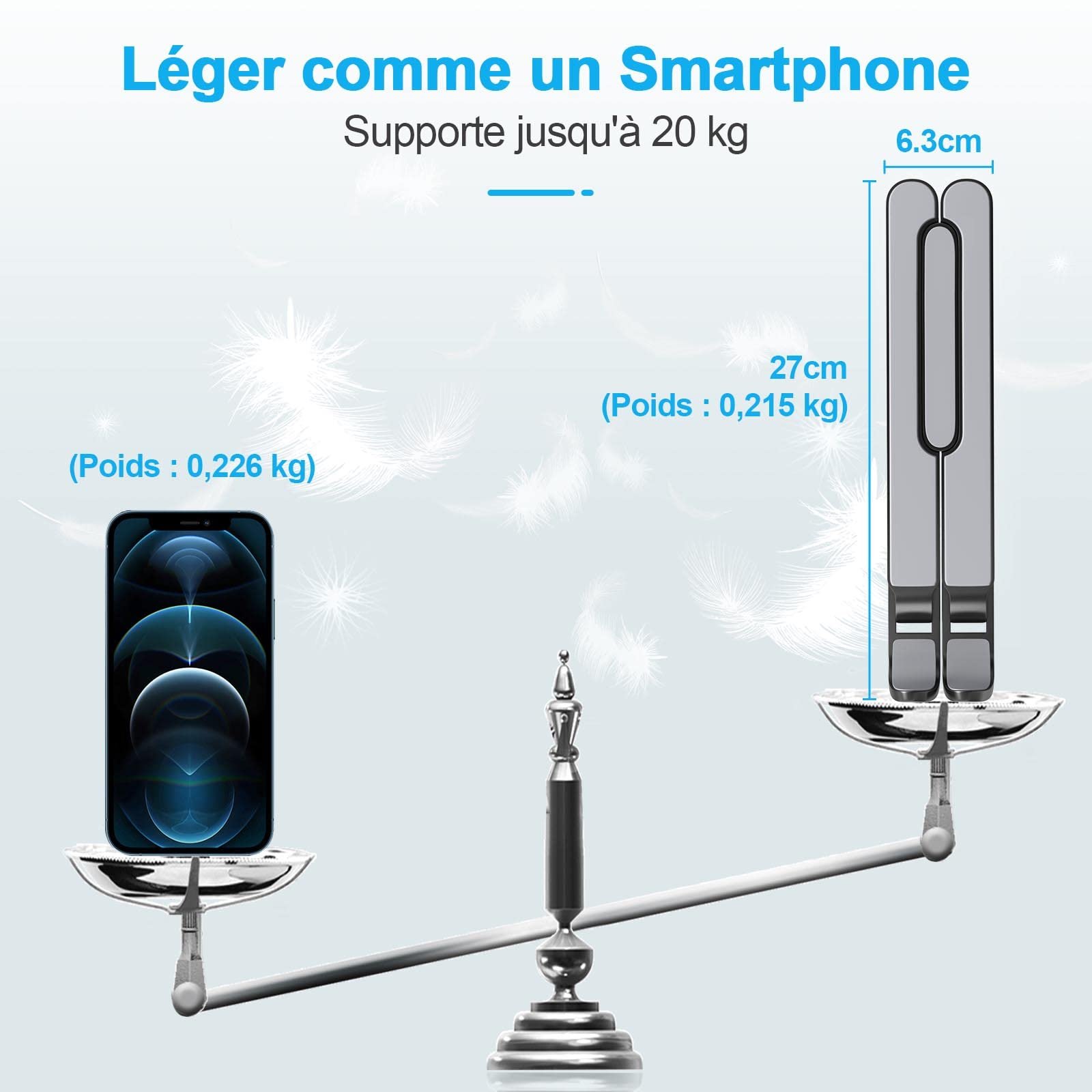 Подставка для ноутбука, регулируемая на 8 уровней, силиконовая нескользящая подставка для ноутбука, совместимая с MacBook, Lenovo, HP, другими ноутбуками и планшетами от 10" до 15,6", фото №6