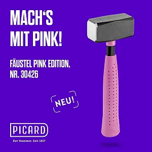 Кувалда PICARD RS Pink Edition с резиновой насадкой 1250 г стальная трубчатая рукоятка C45 DIN 6475 synthetic.ua - Фото 1