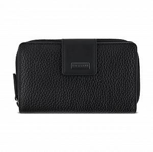Кошелек bugatti Sina Zipper Женский Из натуральной кожи M - Черный, Классический - Фото 1