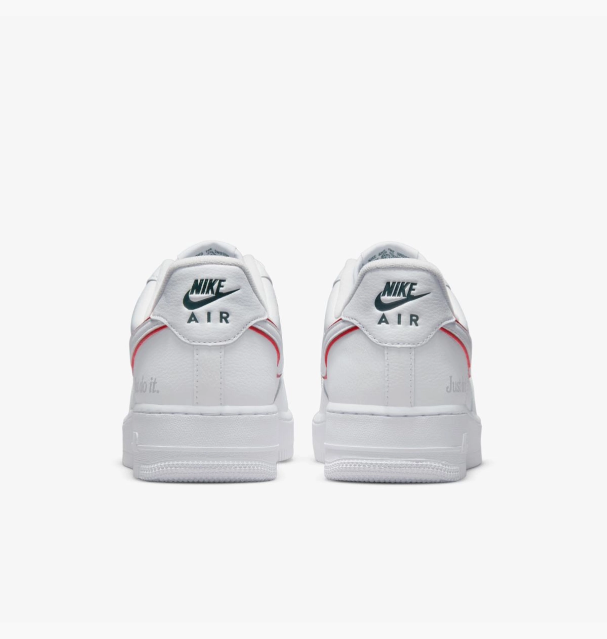 Кросівки Nike Air Force 1 Low Just Do It White Noble Green Metallic Silver University Red 46, фото №6