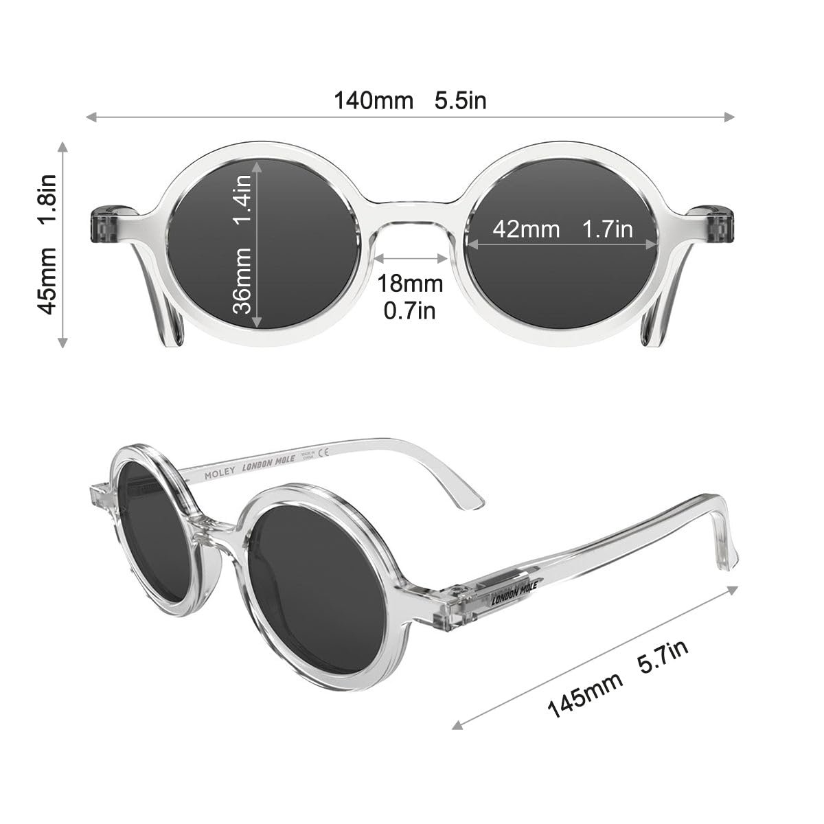 Солнцезащитные очки LONDON MOLE Eyewear Moley Круглые Унисекс, фото №6