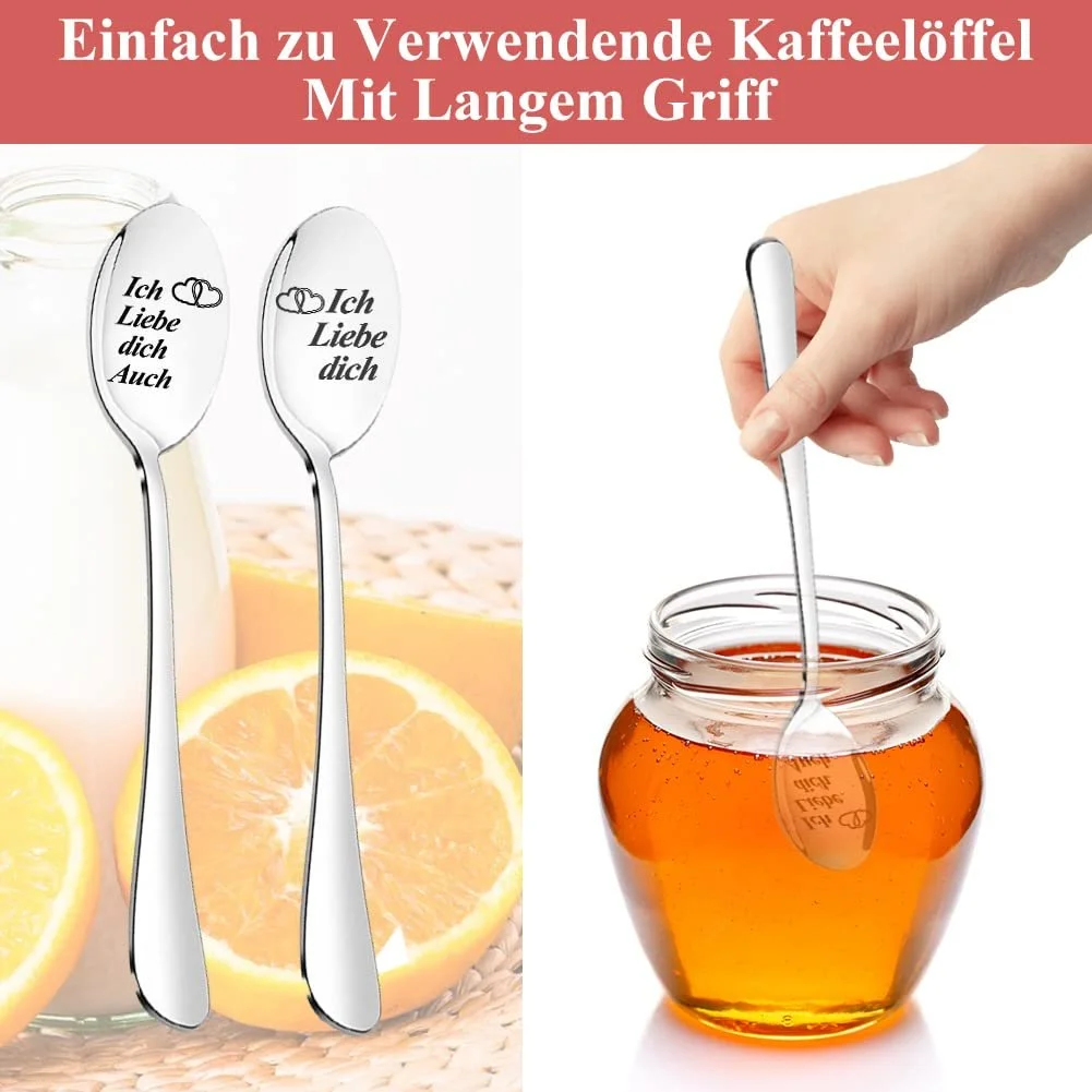 Ложка Кавова з гравіюванням I Love You, набір 2 шт, фото №4