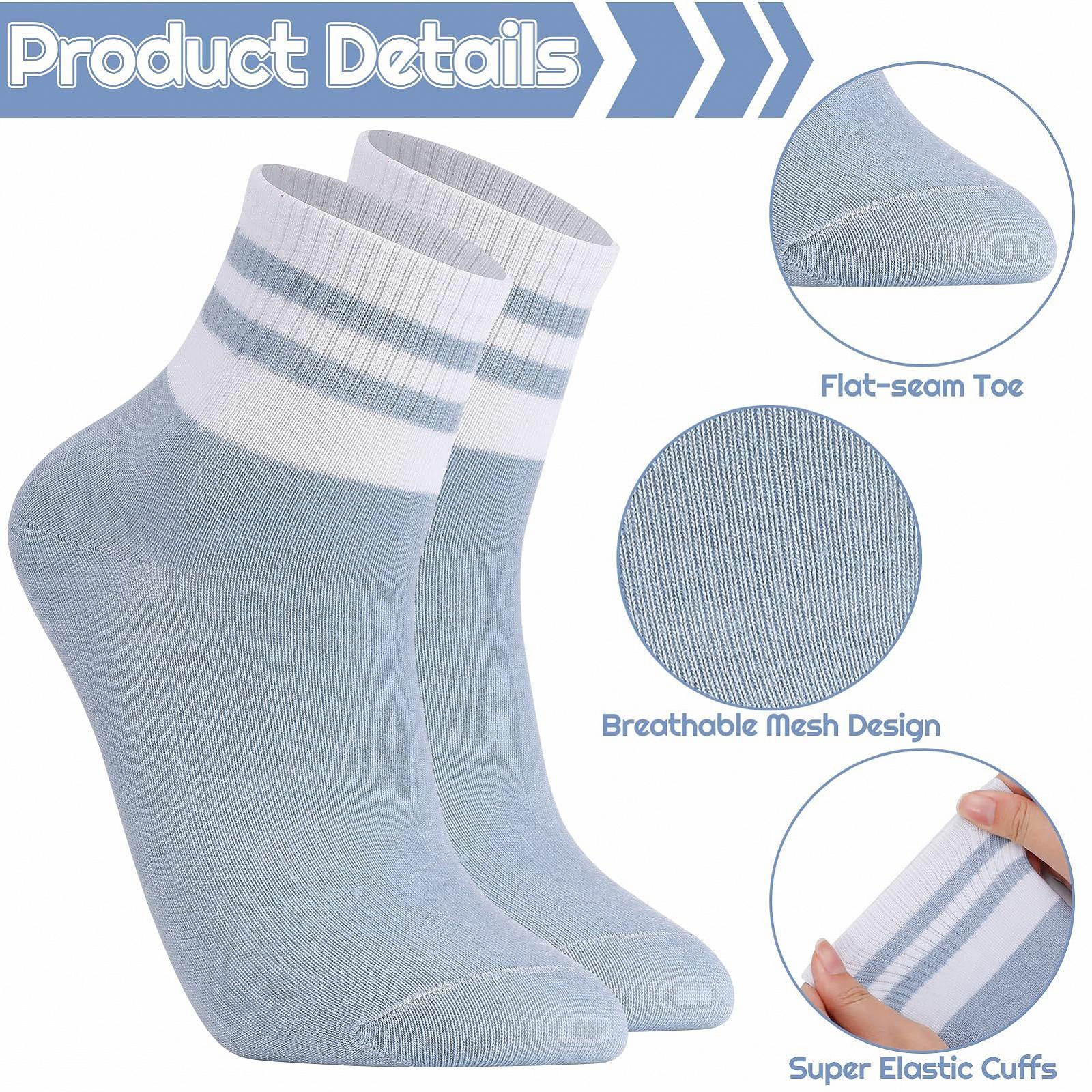 Женские носки 8 пар Спортивные носки для тенниса Разноцветные носки Ретро носки в полоску Хлопковые носки 38-42, фото №3