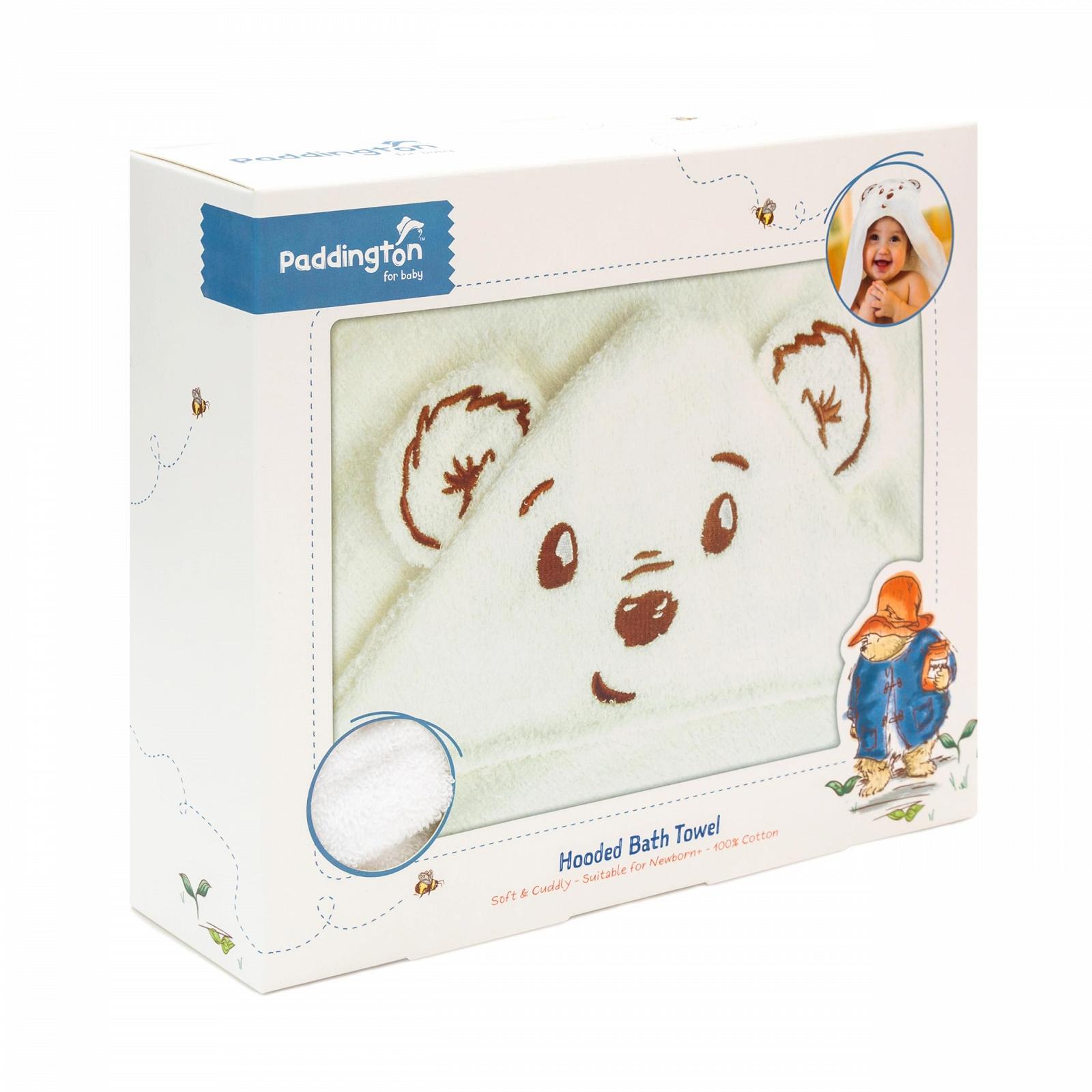 Полотенце с капюшоном Kokomo Studio Ltd Paddington Baby Luxury, 100% хлопок, очень мягкое, с вышивкой мордочки медвежонка Паддингтона, 75 x 75 см, фото №2