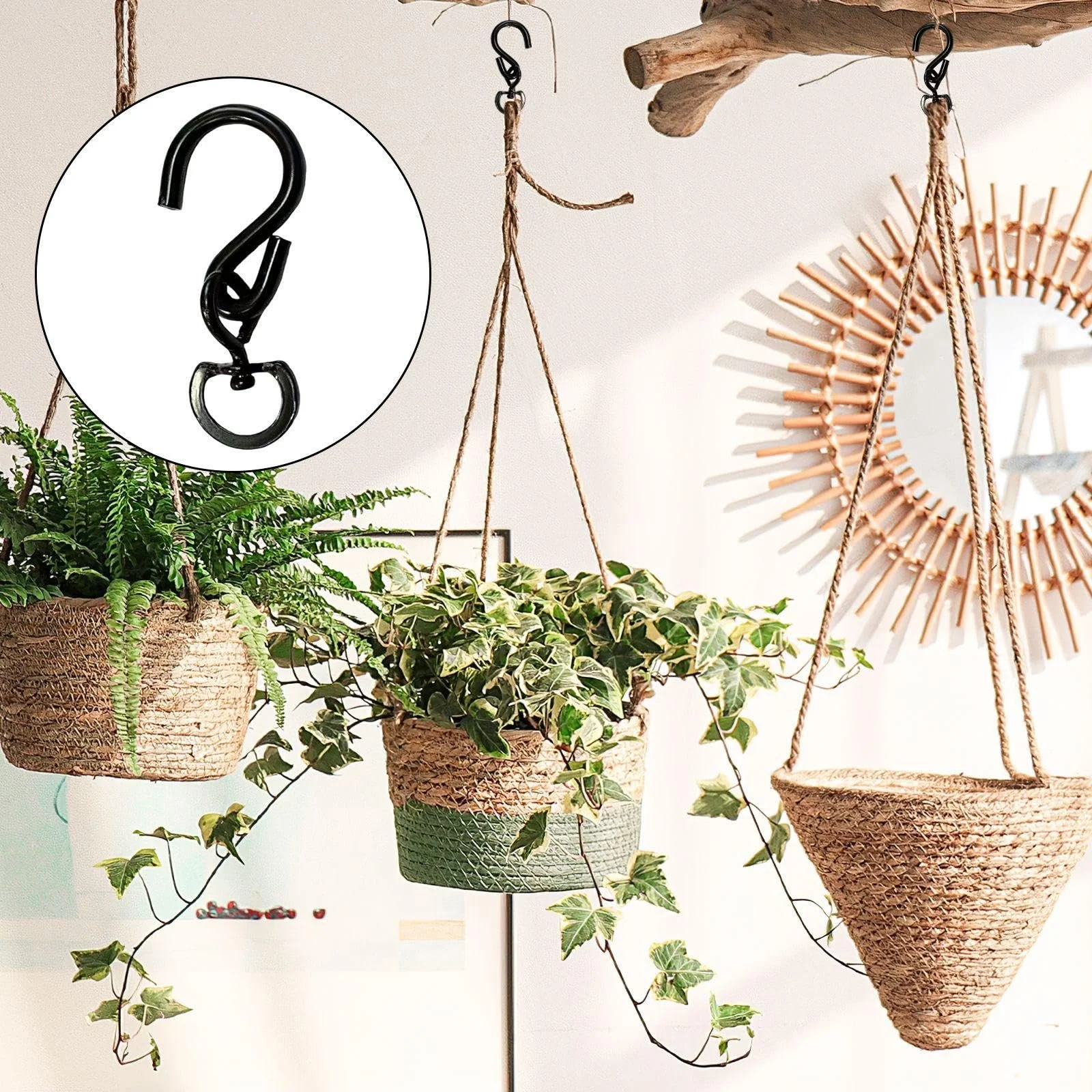 Залізні гачки поворотні 360° 5 шт Чорний, фото №5