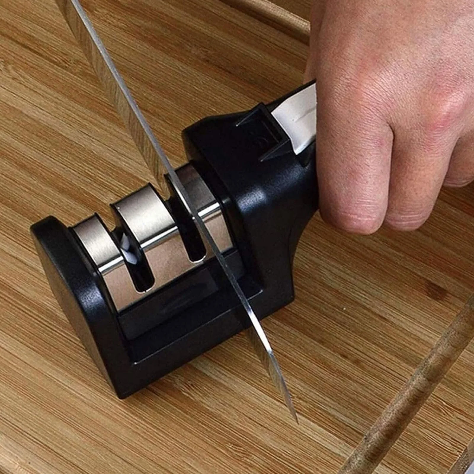 Точилка для ножів механічна esmen 2-ступінчаста подвійний слот, фото №7 Точилка для ножів механічна esmen 2-ступінчаста подвійний слот, фото №7