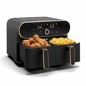 Мультипіч Klarstein AuraAir Color Touch Dual 11 л 1700 Вт 8 програм двокамерна Black/Gold - Фото 1