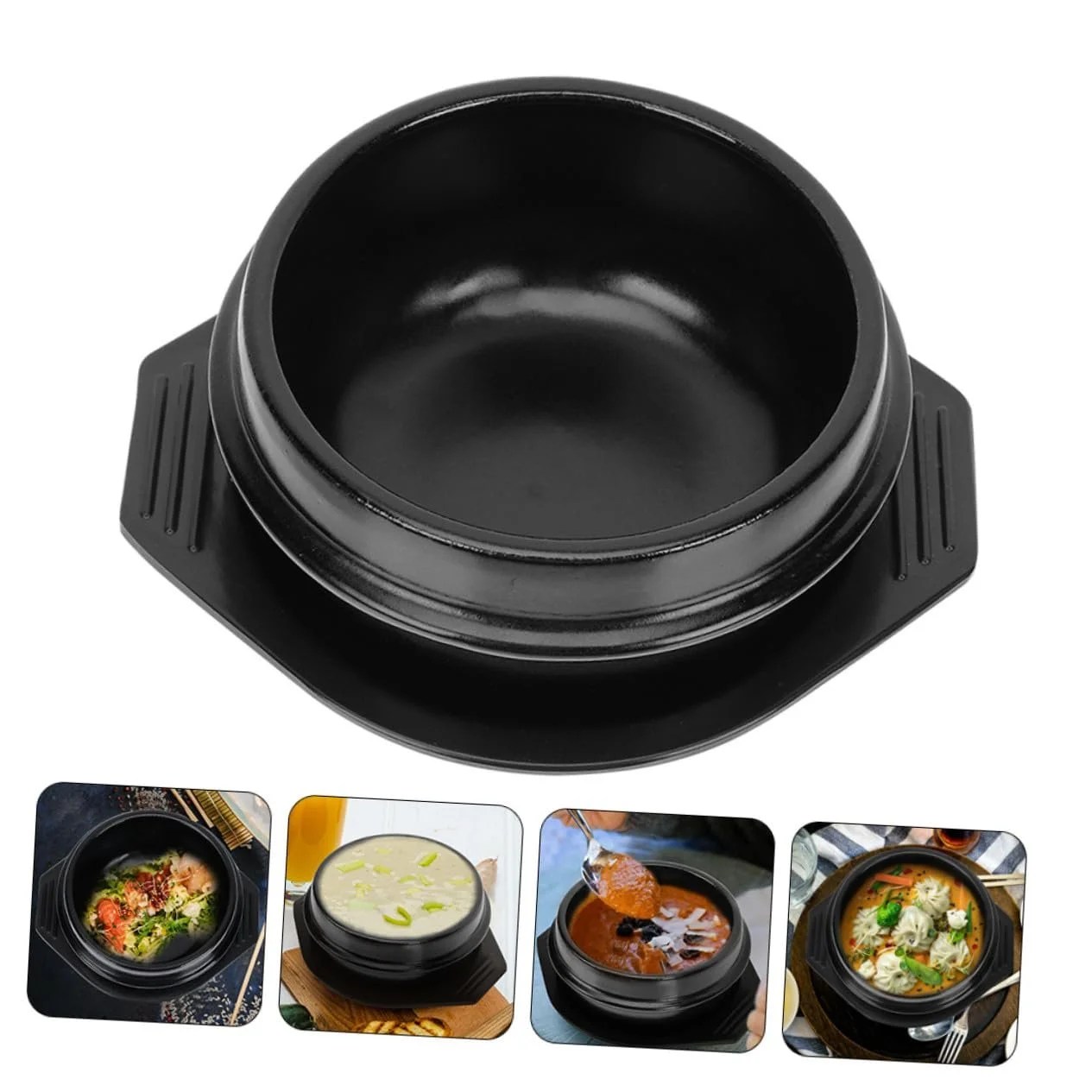 Керамическая кастрюля с подносом жаростойкая, фото №5