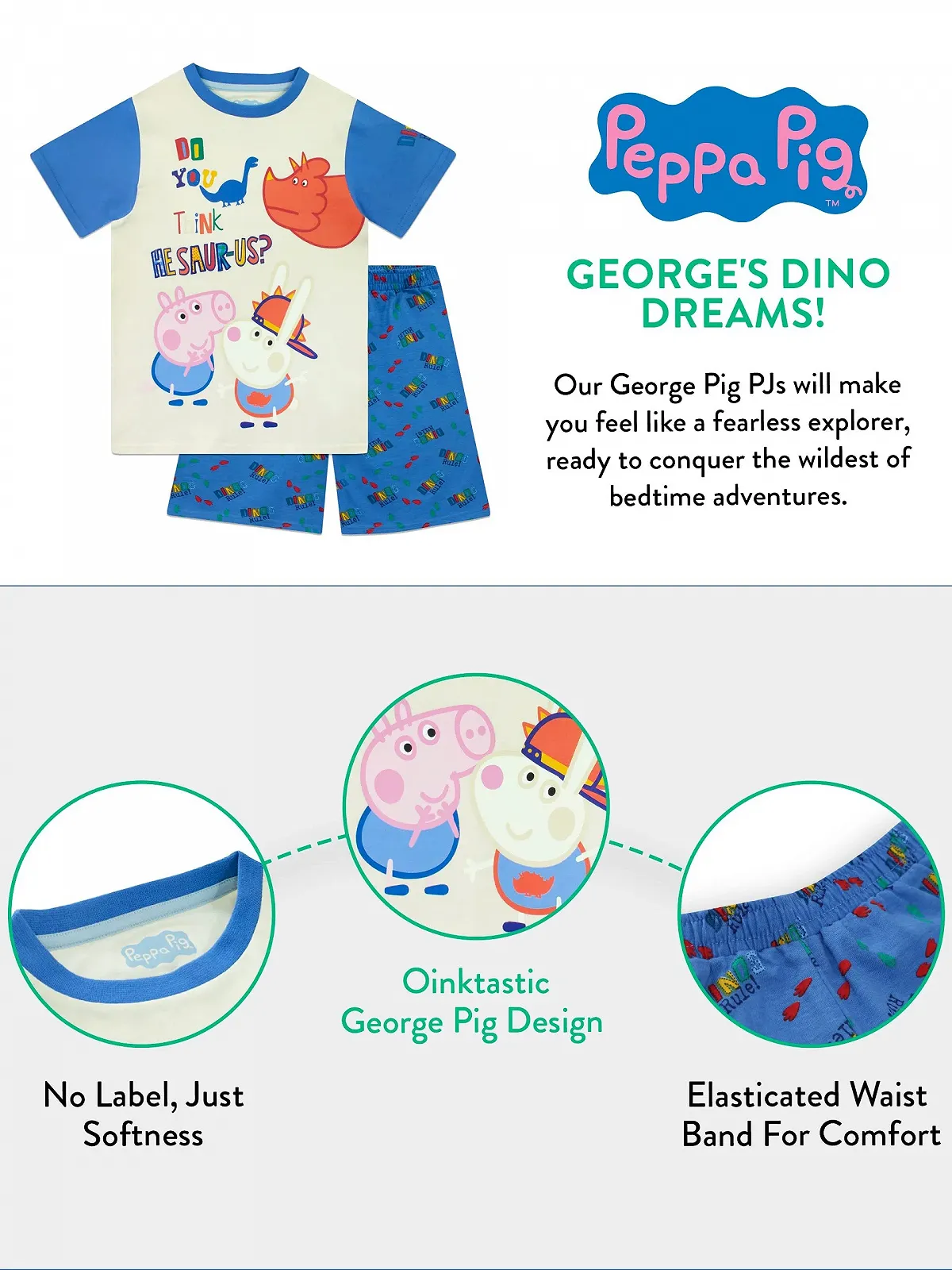 Піжама Peppa Pig George Pig Дитяча М'яка бавовняна, фото №7 Піжама Peppa Pig George Pig Дитяча М'яка бавовняна, фото №7