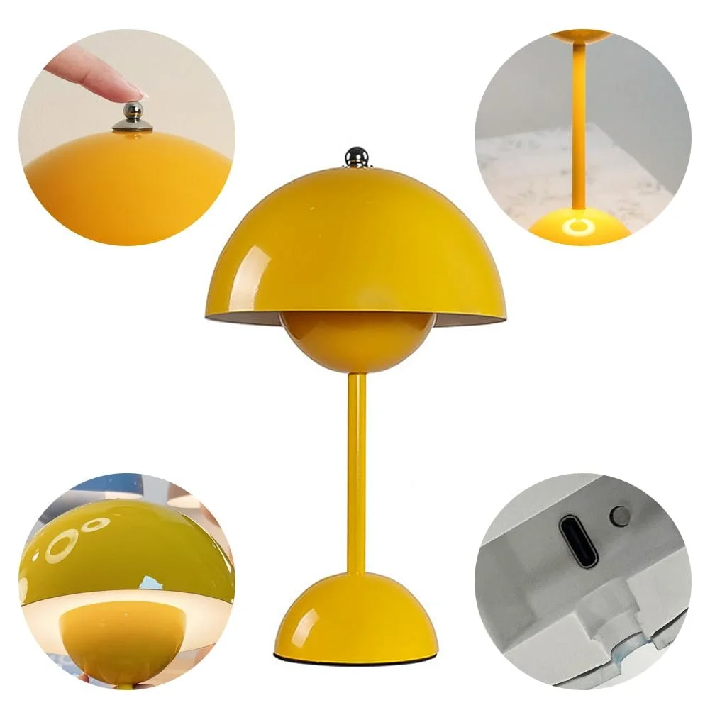 Настільна лампа Mushroom LED Battery Бездротова Сучасна Акумуляторна Сенсорна З регулюванням яскравості 3000 K - 6000 K, фото №7