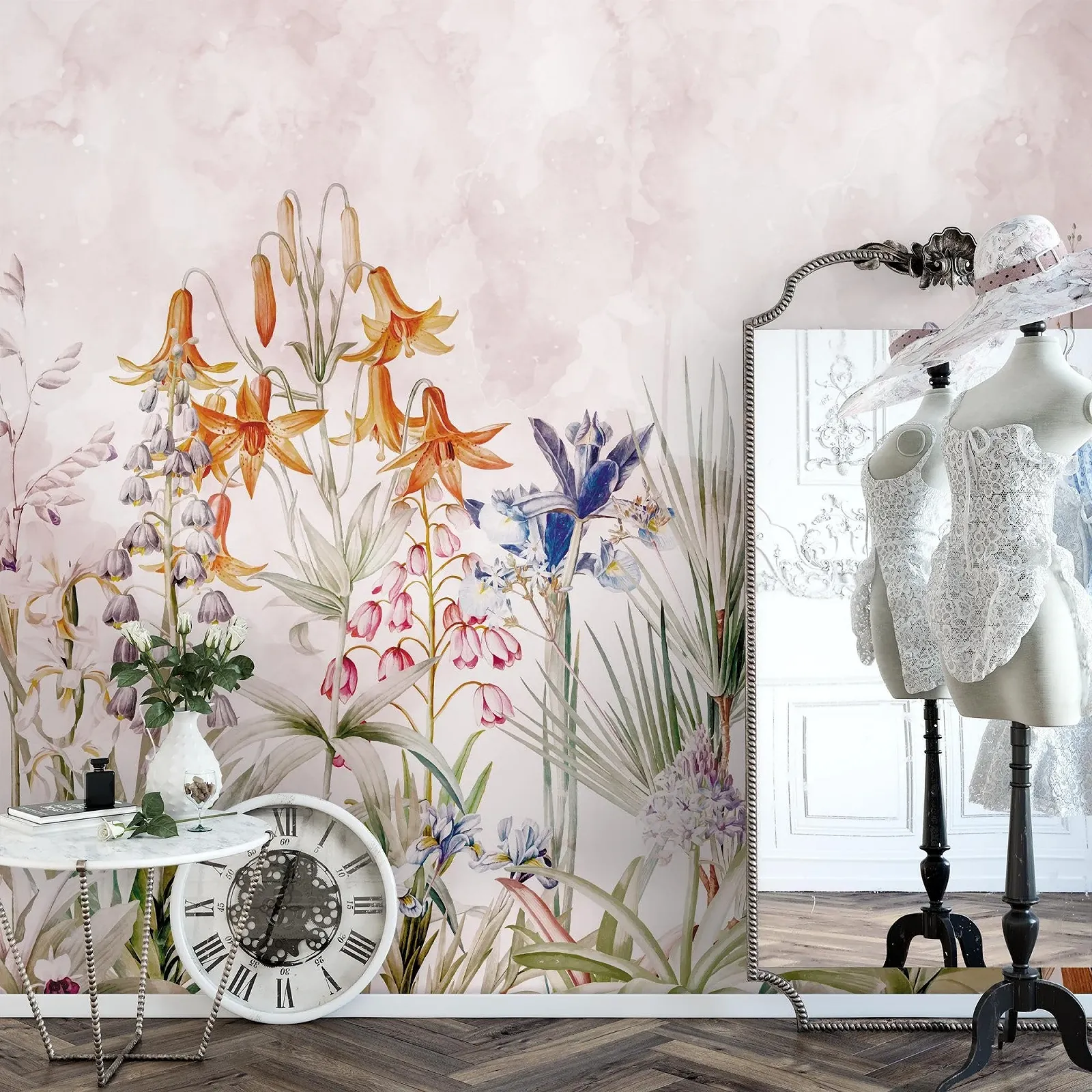 Фотообои Novart N9131011a Цветочная поляна 352 x 250 см Розовые, фото №2