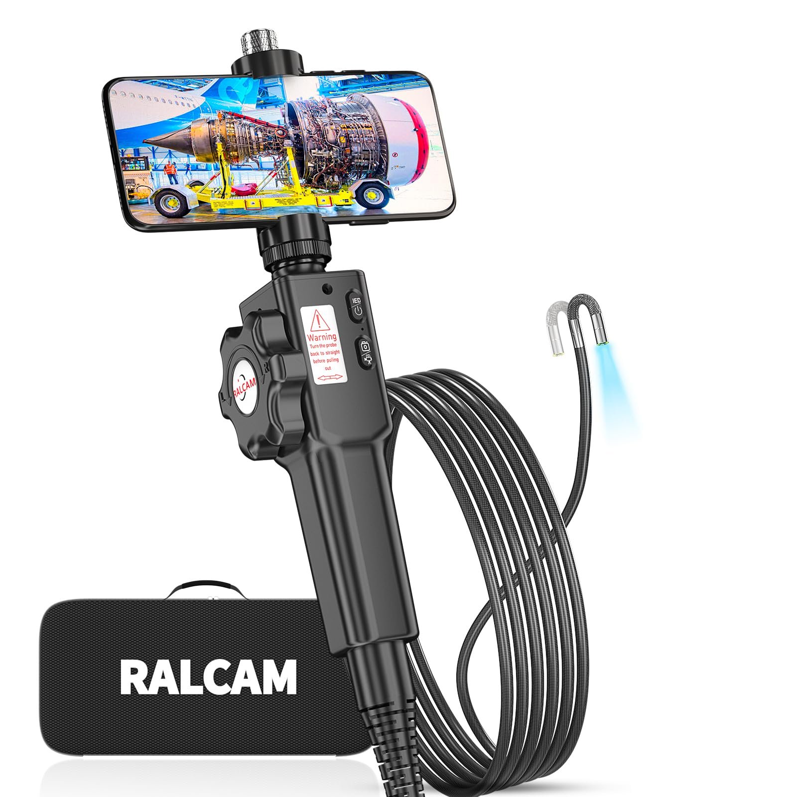 Эндоскопическая камера Ralcam 8.5 mm HD1080P с подсветкой, 6 LED, гибкий кабель 1 м для Android и iOS, фото №1