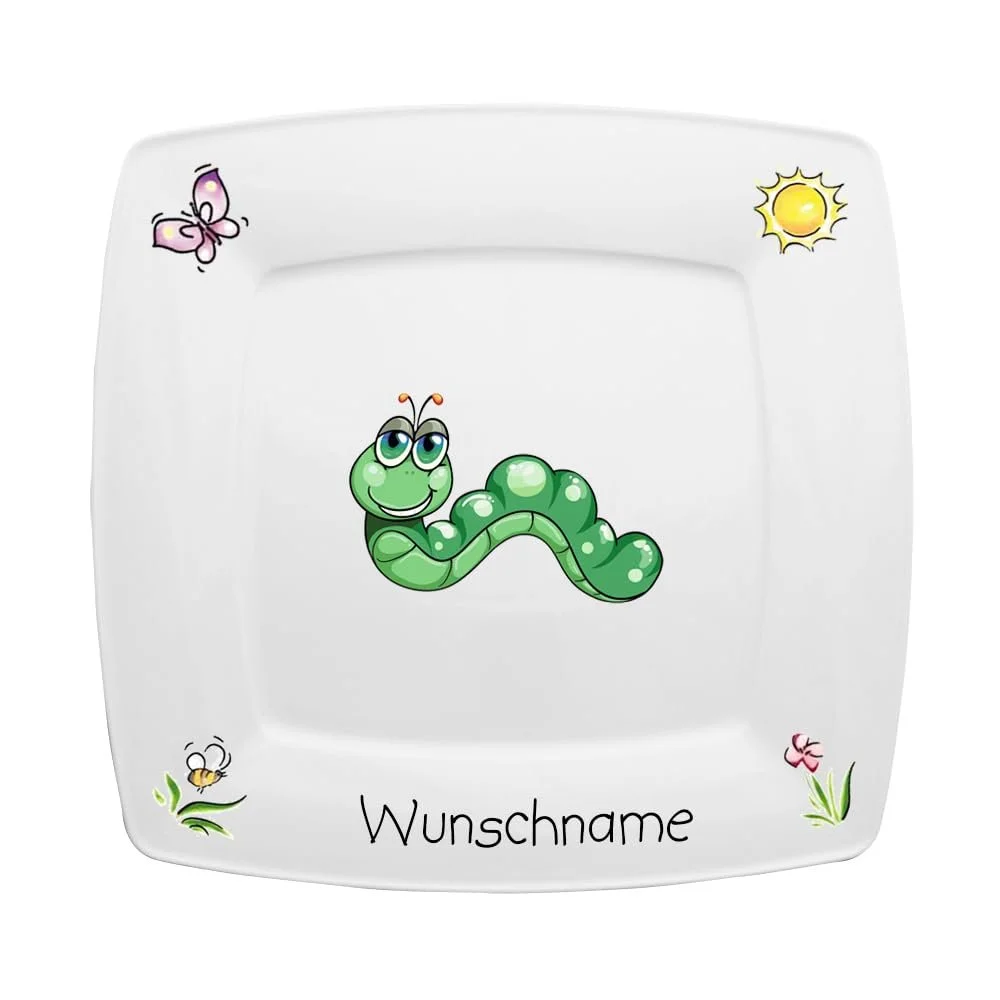 Детская Тарелка Doriantrade Квадратная для завтрака Фарфор Червяк, фото №1 Детская Тарелка Doriantrade Квадратная для завтрака Фарфор Червяк, фото №1