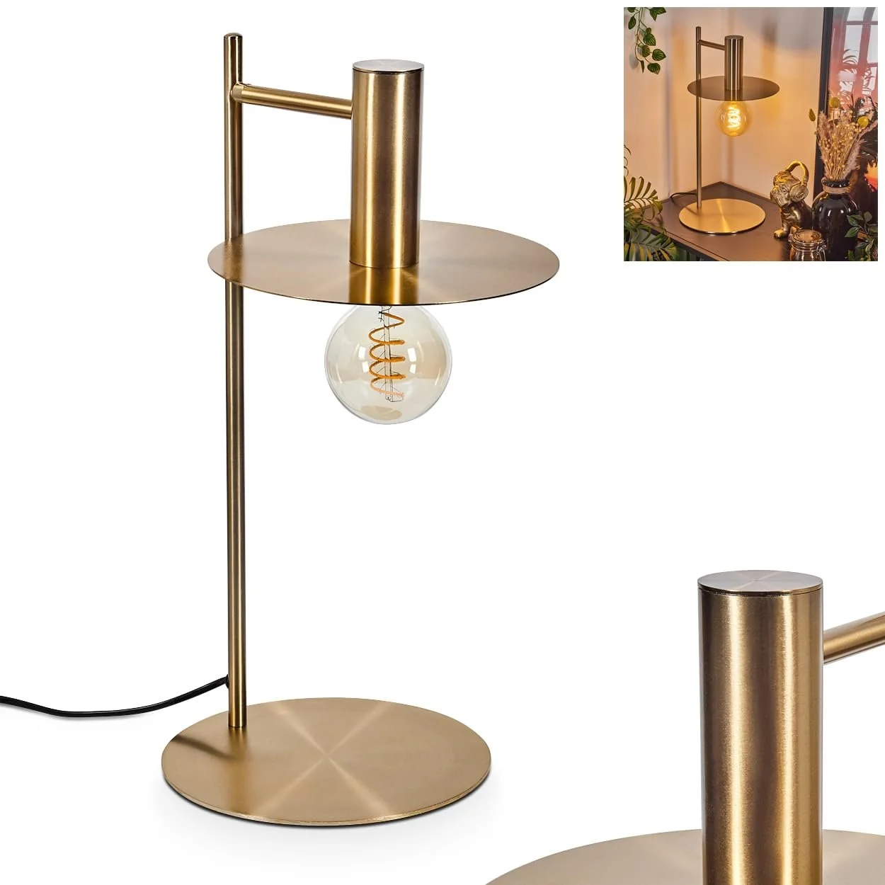 Настільна лампа Faido Металева Висота 48 см Латунь, фото №1