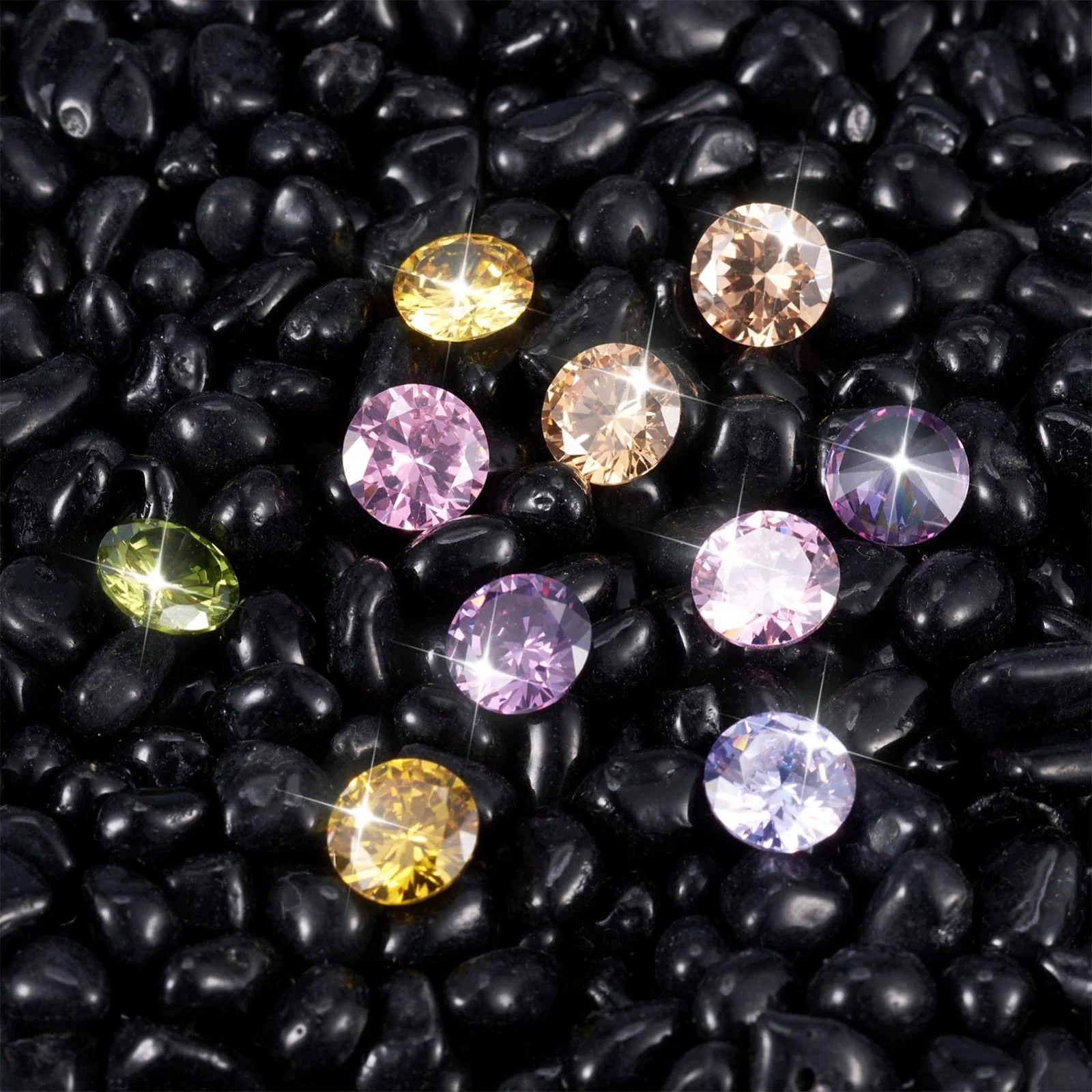 Стрази Кубічний цирконій 4 мм, грановані, форма діаманта, клас A, кришталевий колір, 50 шт, випадкові, фото №7