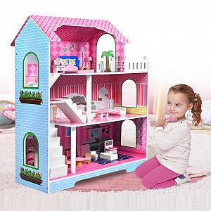 Купить Кукольный домик ACXIN Деревянный Barbie House Большой Play Set Barbie Dollhouse DIY Кукольный домик Playmobil Doll Villa с мебелью и аксессуарами - Фото 1 Кукольный домик ACXIN Деревянный Barbie House Большой Play Set Barbie Dollhouse DIY Кукольный домик Playmobil Doll Villa с мебелью и аксессуарами - Фото 1