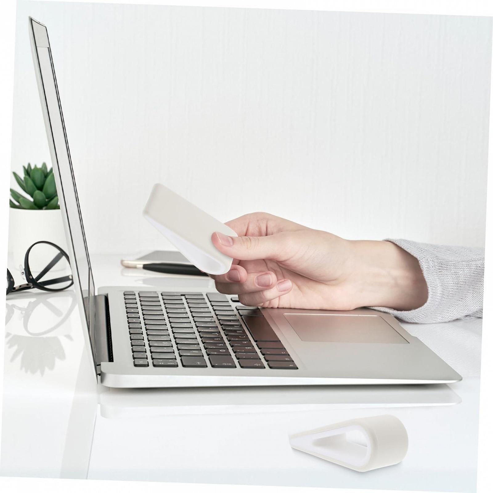 Підставка для ноутбука iplusmile Регульована, 2 шт., біла, з регулюванням висоти, нековзна підтримка з функцією охолодження, ергономічна міні-підставка для стабільності, фото №9 Підставка для ноутбука iplusmile Регульована, 2 шт., біла, з регулюванням висоти, нековзна підтримка з функцією охолодження, ергономічна міні-підставка для стабільності, фото №9